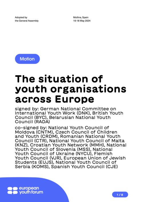 240523 M THE SITUATION OF YOUTH ORGANISATIONS ACROSS EUROPE